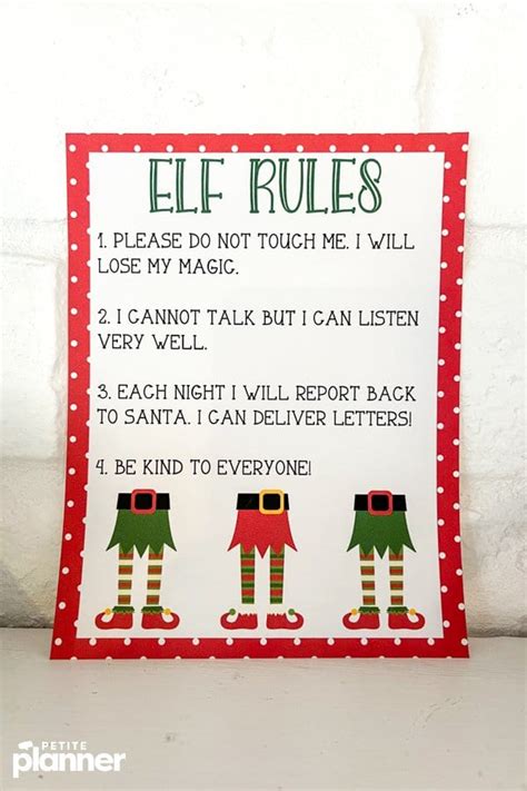 Elf On The Shelf Rules Printable